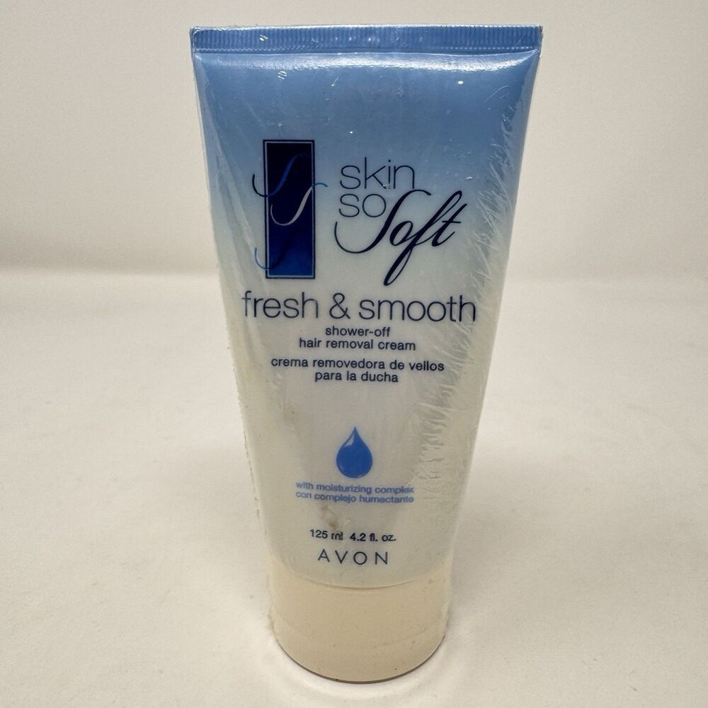 Avon Skin So Soft Fresh & Smooth Shower-Off Hair Removal Cream w/Sponge 4.2fl oz